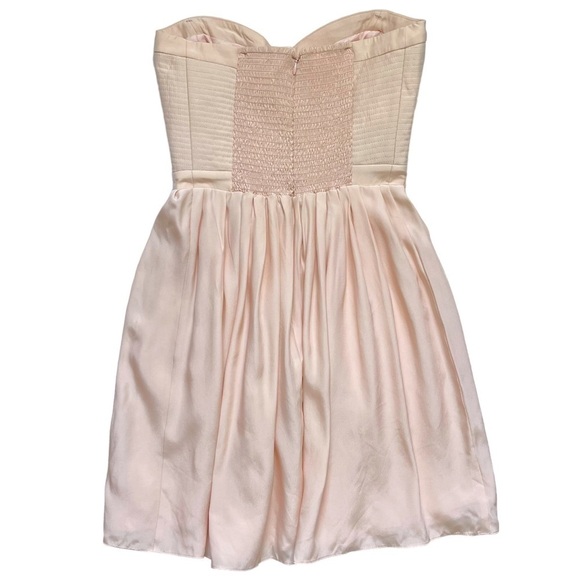 NWT Parker Pale Pink Silk Strapless Sweetheart Neckline Mini Dress sz S - Picture 6 of 14